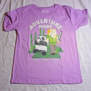 Minecraft/T-Shirt/Girls/Size XL/Pink/Adventure Mode Build Explore Create Graphic